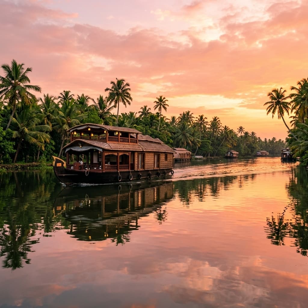 Scenic Punnamada Lake and Alleppey backwater view